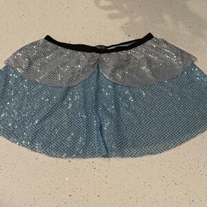 Blue Sequin Bubble Mini Skirt for Cocktail Parties